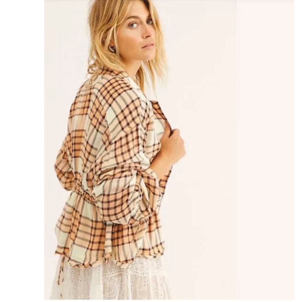 We the Free Pacific Dawn Plaid Shirt XS NWT - Picture 2 of 12